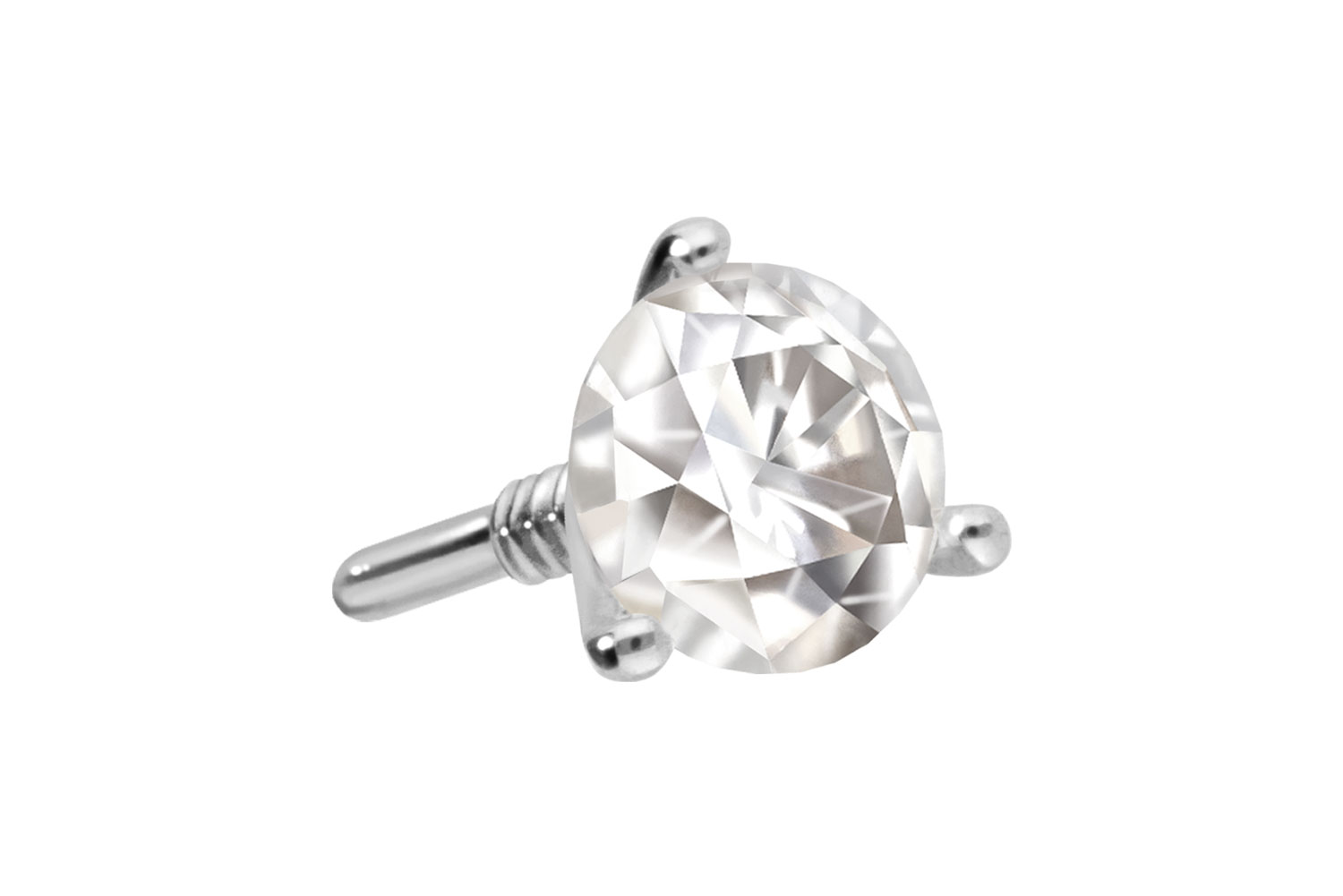 14 Karat Gold Schraubaufsatz mit Außengewinde MOISSANIT von Piercingline